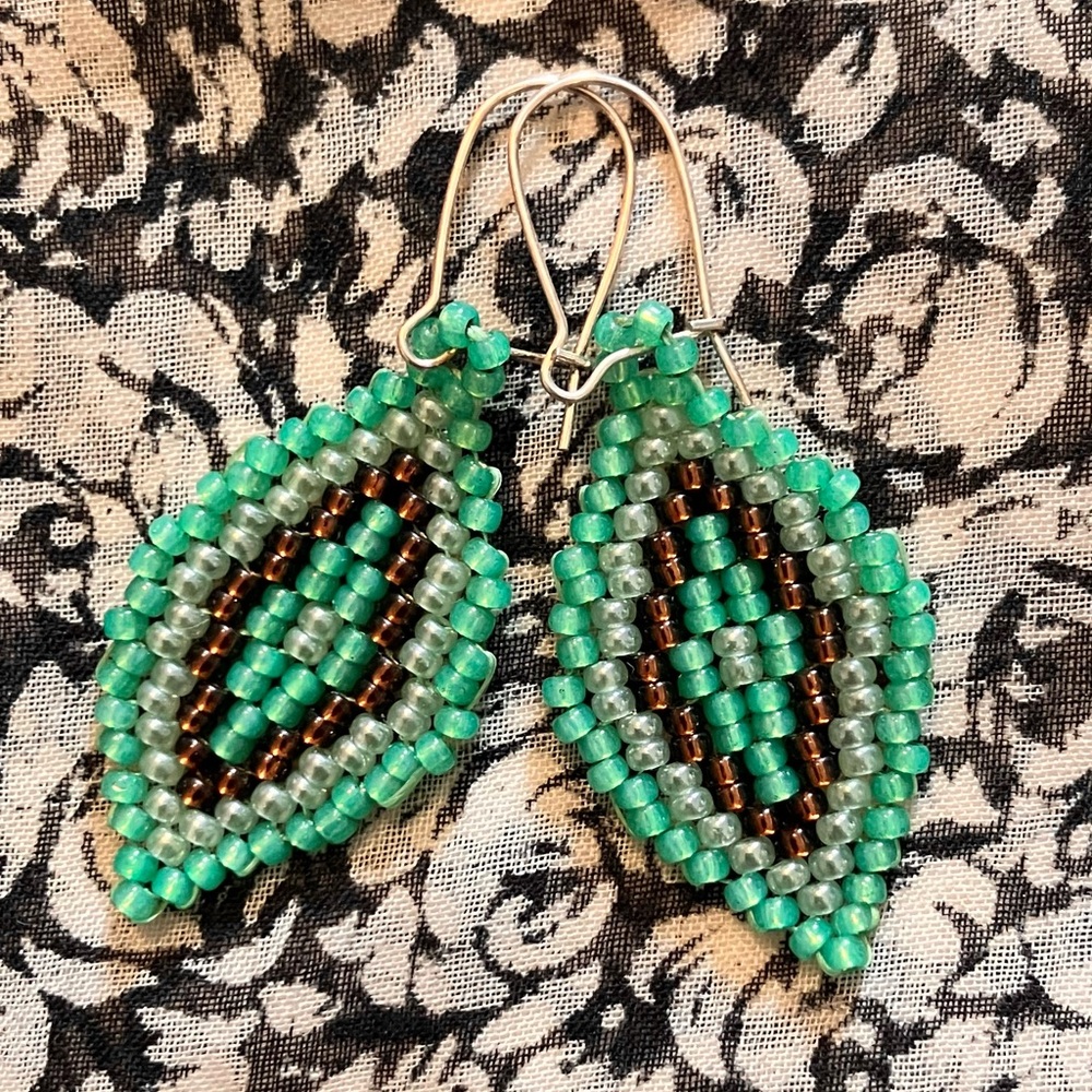 HAND CRAFTED BOHEMIAN BEADED EARRINGS *NEW *JAPANESE GLASS BEADS *LIGHTWEIGHT - Picture 1 of 8